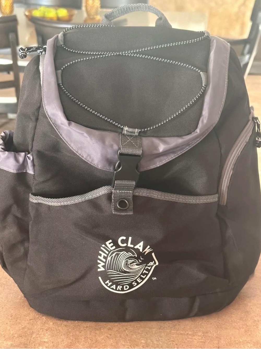 White Claw cooler backpack